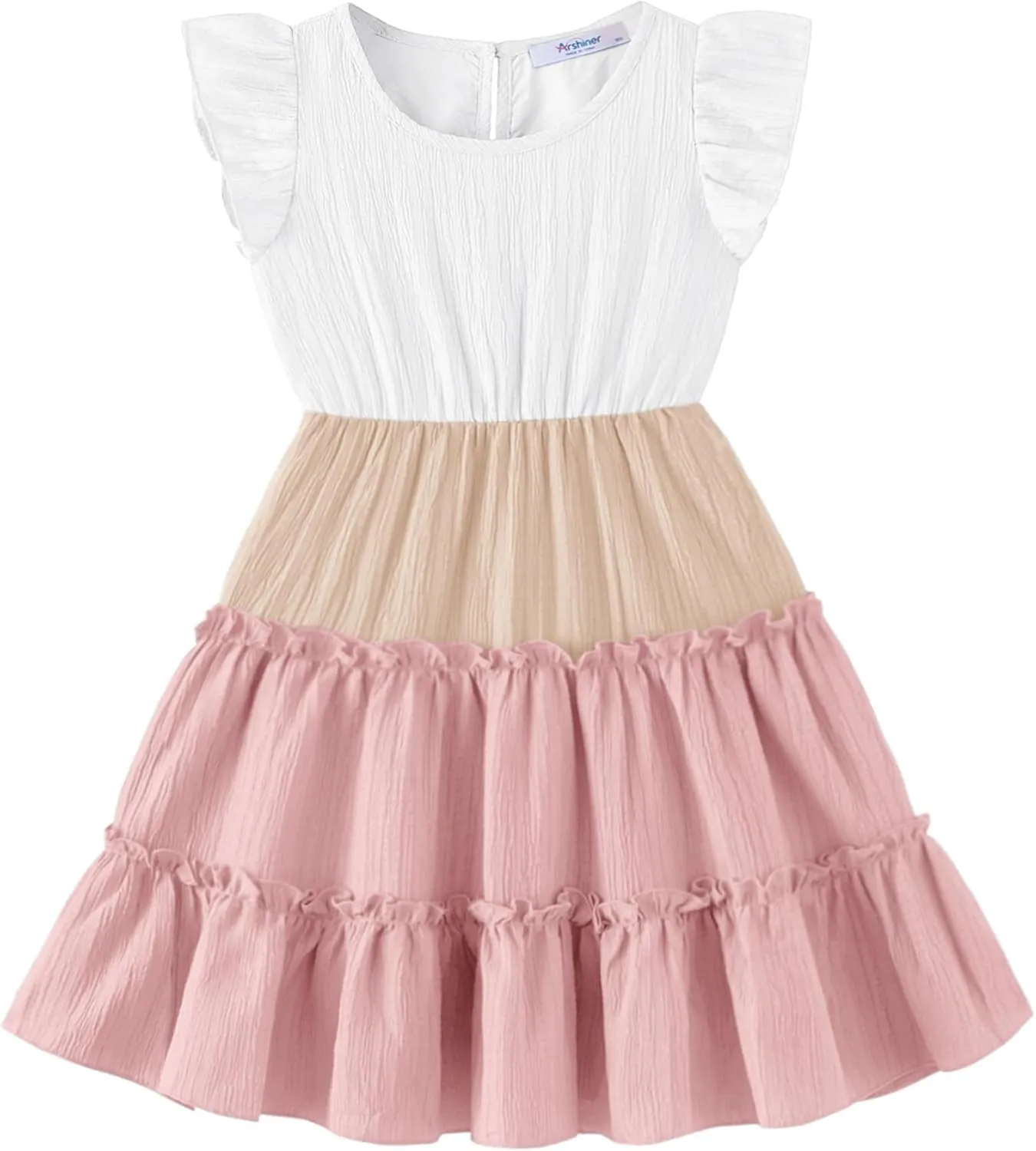 Arshiner Toddler Girls Dress Ruffle Sleeveless Tiered Swing Twirly Dresses