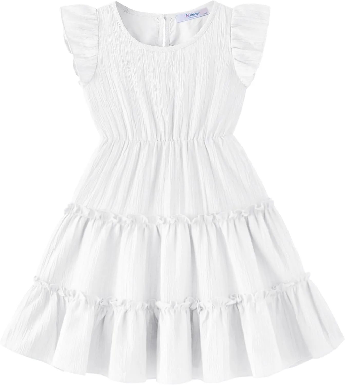 Arshiner Toddler Girls Dress Ruffle Sleeveless Tiered Swing Twirly Dresses