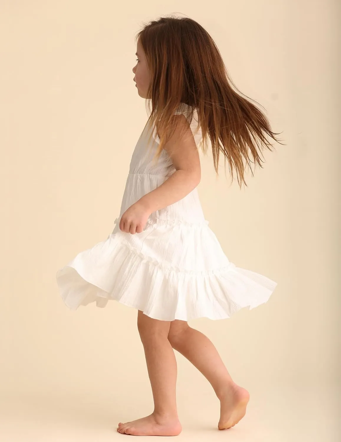 Arshiner Toddler Girls Dress Ruffle Sleeveless Tiered Swing Twirly Dresses