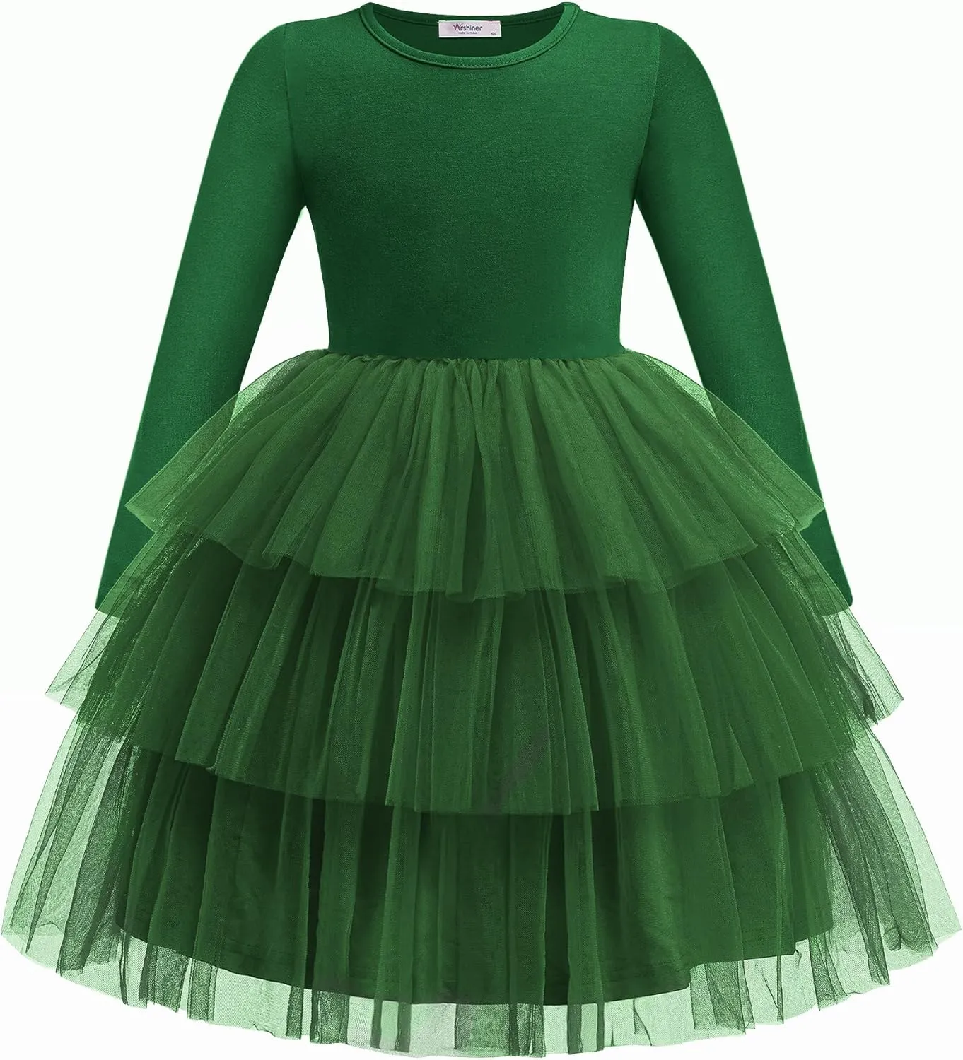 Arshiner Toddler Tutu Dress Girls Long Sleeve Tiered Formal Tulle Dresses