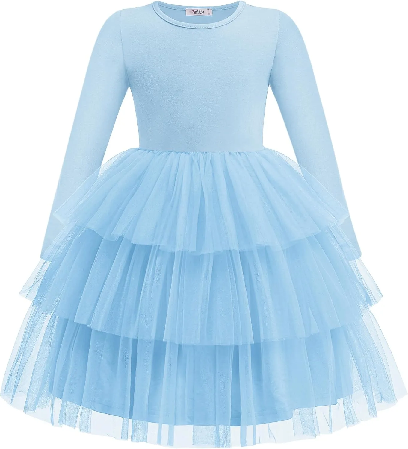 Arshiner Toddler Tutu Dress Girls Long Sleeve Tiered Formal Tulle Dresses