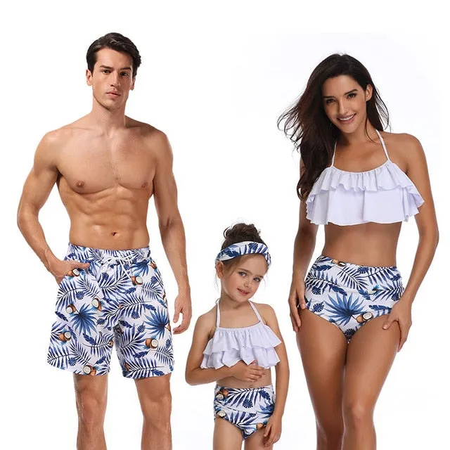 Ashoreshop family matching swimwear beachwear mommy Daddy and me swimsuit