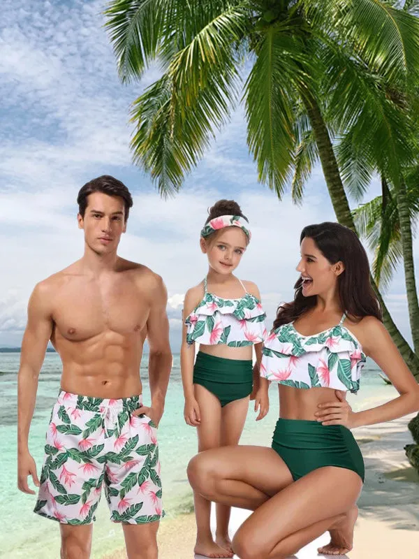 Ashoreshop family matching swimwear beachwear mommy Daddy and me swimsuit