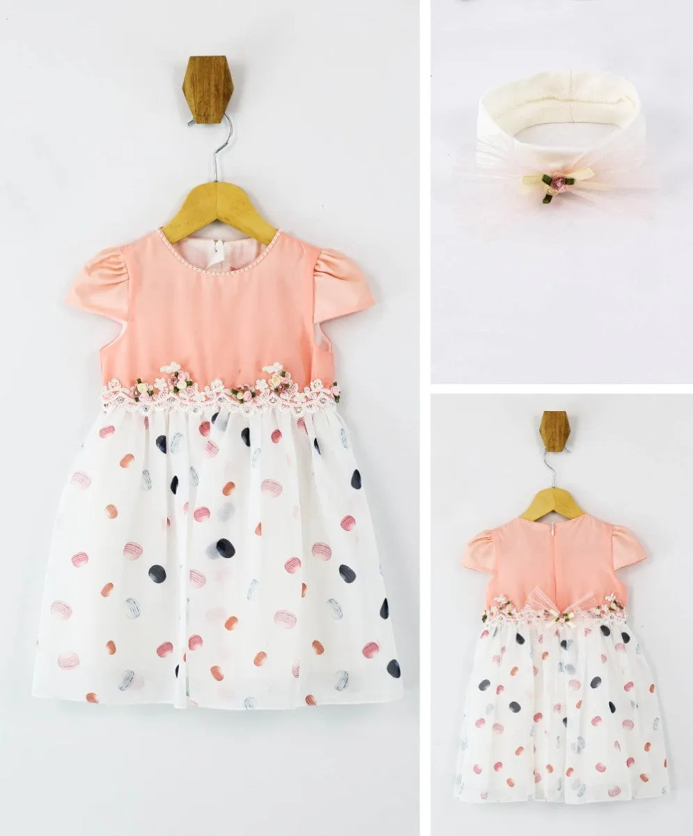 Baby Girls Short Sleeve Summer Pink Dress Set - Pink