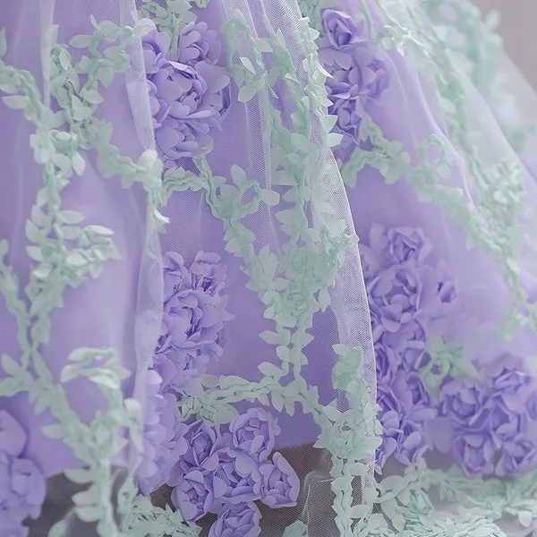 Baby Girls/ Toddler 3D Flowers Birthday Dress Kids Pageant Prom Party Wedding Dresses for Little Girls