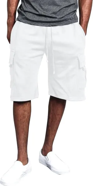 Baggy Cargo Shorts for Men Casual Drawstring Waist Sweat Shorts Lightweight Comfy Summer Shorts with Multi Pockets