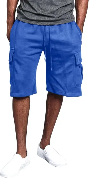 Baggy Cargo Shorts for Men Casual Drawstring Waist Sweat Shorts Lightweight Comfy Summer Shorts with Multi Pockets