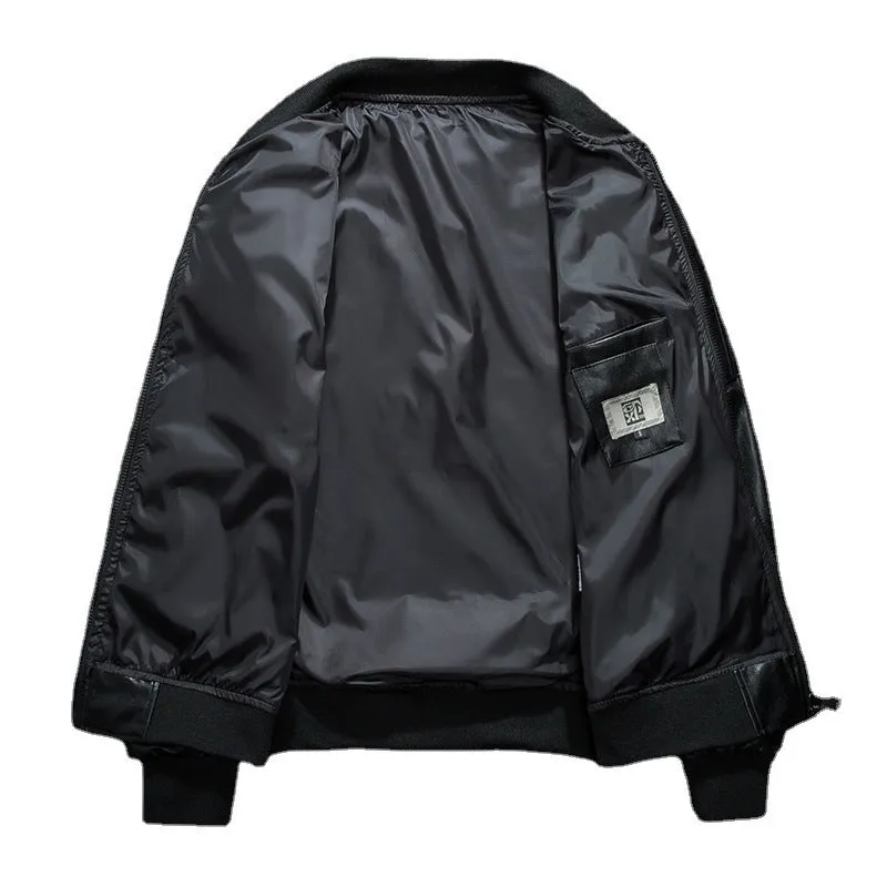 Baseball Collar PU Leather  Bomber Couple Jacket