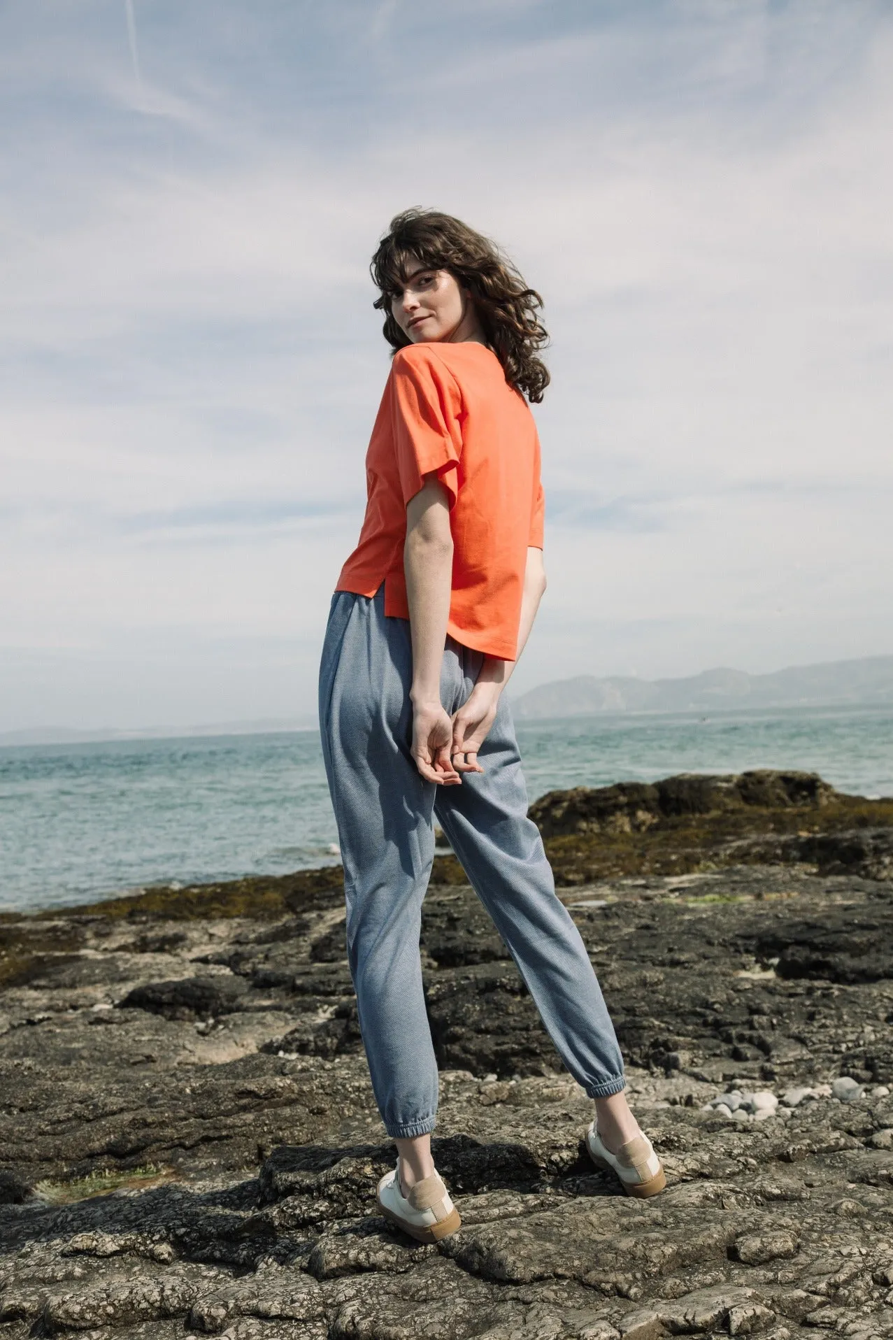 Bay Organic Cotton Top in Coral