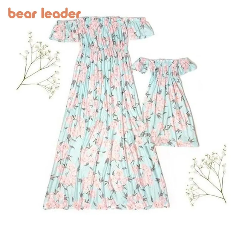 Bear Leader Summer Floral Dresses Family Matching Outfits Fashion