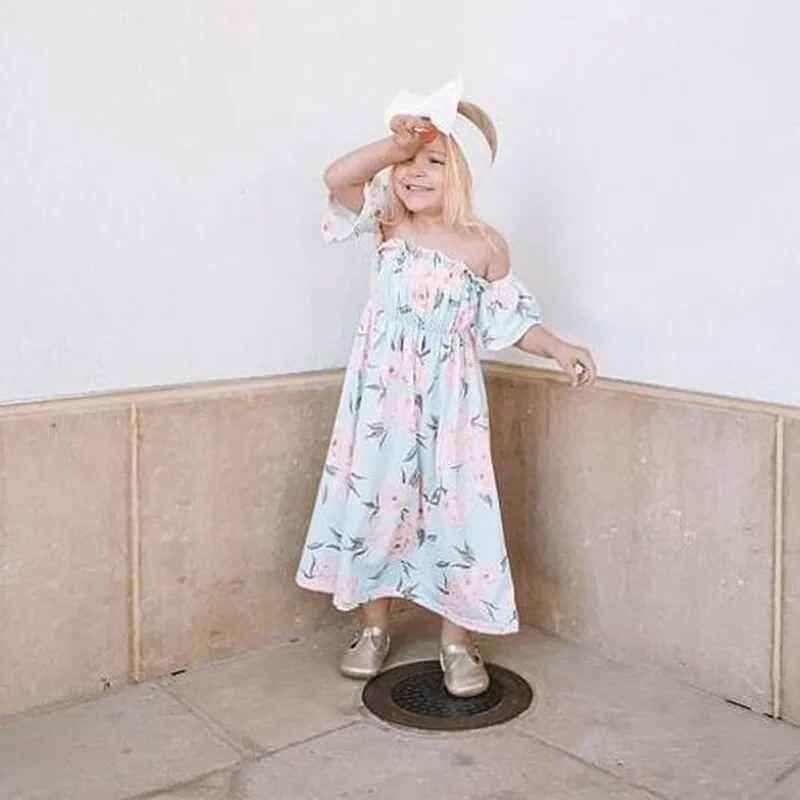 Bear Leader Summer Floral Dresses Family Matching Outfits Fashion