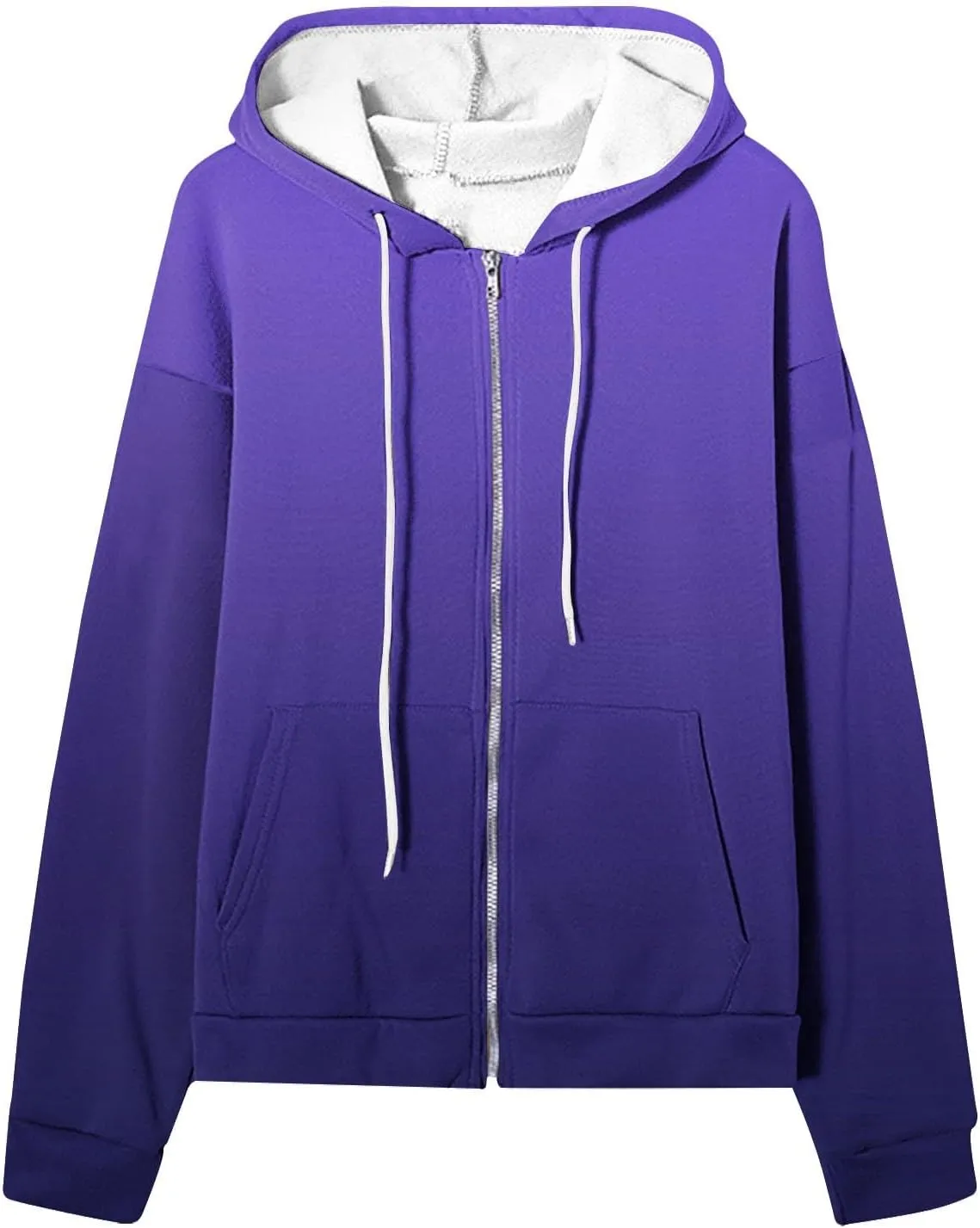 Bidobibo Y2K Zip Up Hoodie Plus Size Tunic Sweatshirt Oversize Fleece Jacket with Pockets Women's Lightweight Jackets Dressy
