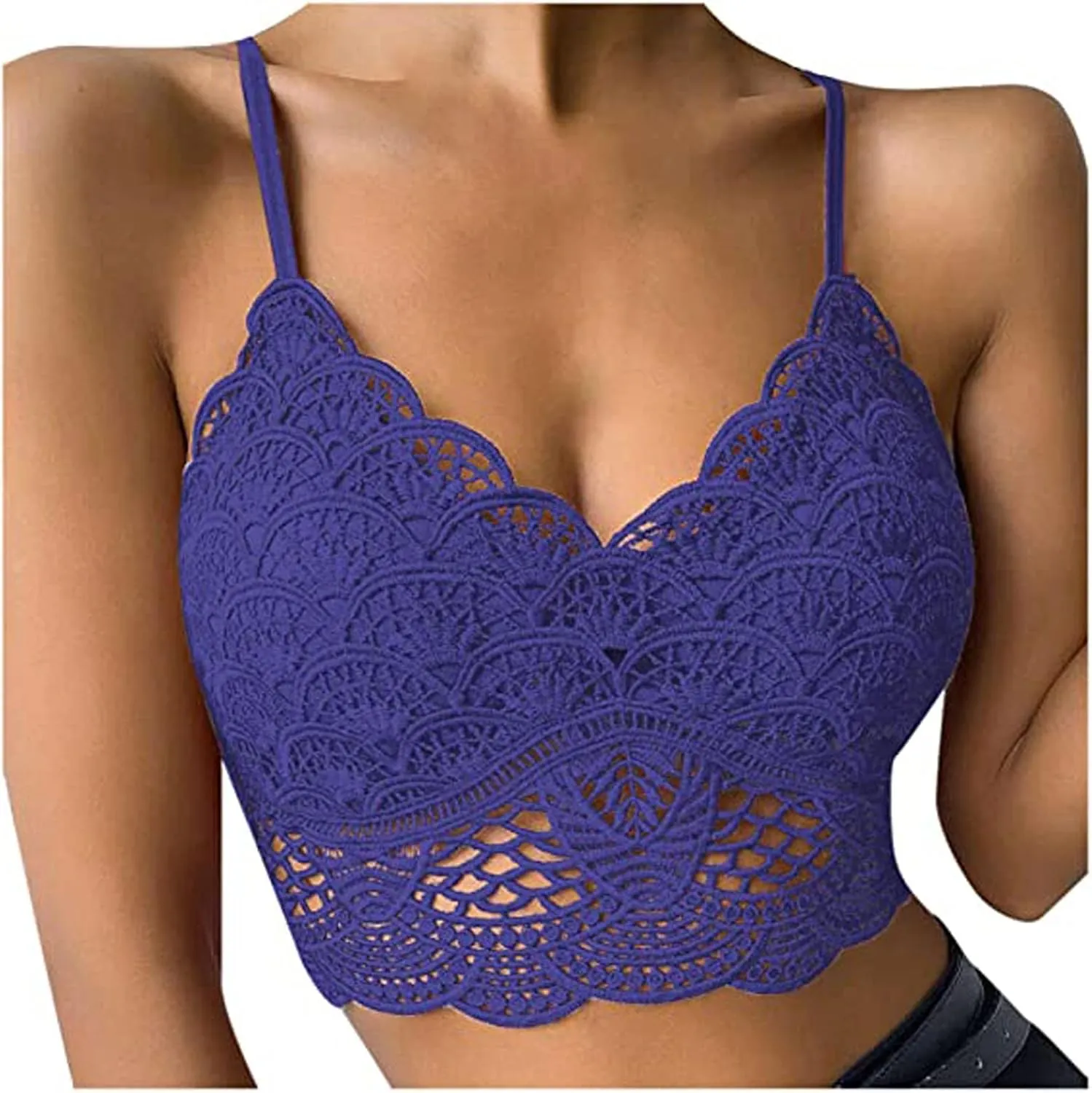 Binmer Lace Bralettes for Womens Half Cami Tank Sexy Adjustable Spaghetti Strap Camisoles Teen Girl Going Out Crop Tops
