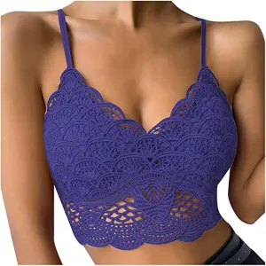 Binmer Lace Bralettes for Womens Half Cami Tank Sexy Adjustable Spaghetti Strap Camisoles Teen Girl Going Out Crop Tops