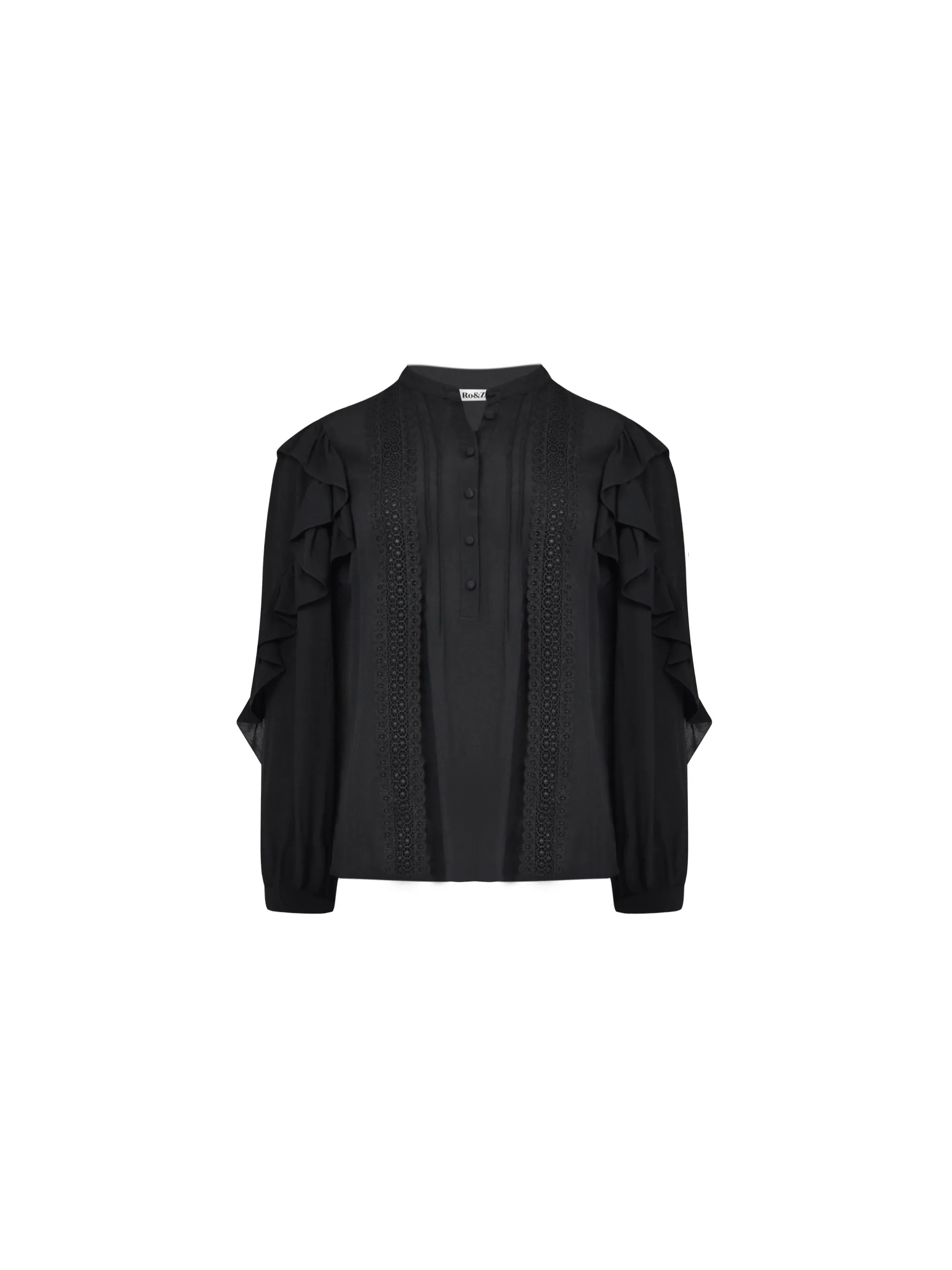 Black Frill Sleeve Shirt