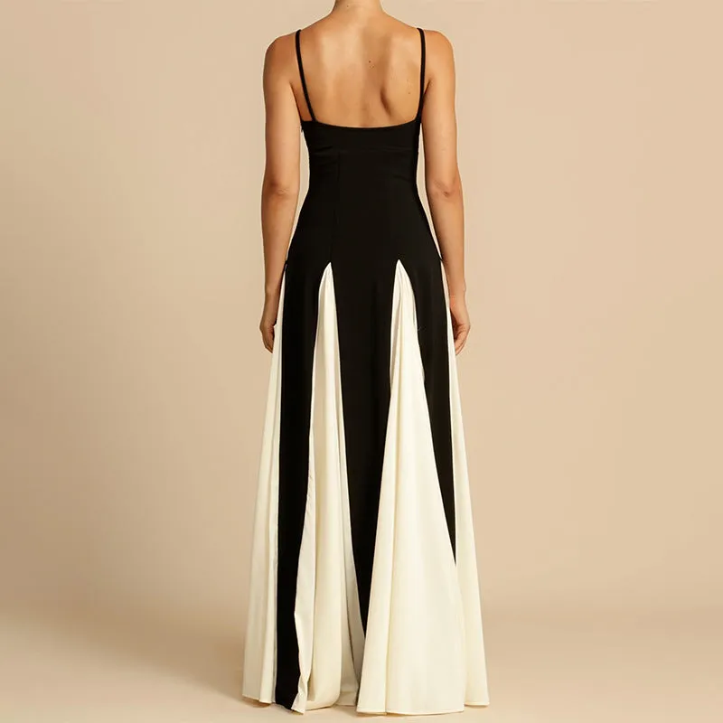 Blanca - Robe à bretelles en couleurs contrastées pour femmes