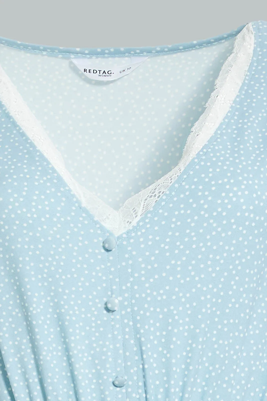 Blue Polka Dot Nightgown For Women
