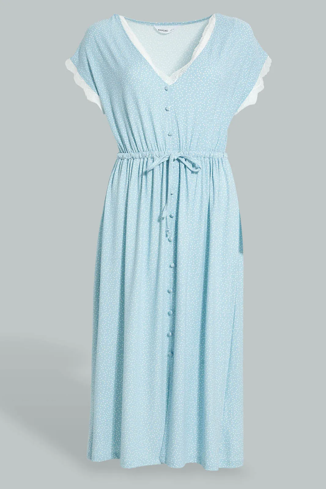Blue Polka Dot Nightgown For Women