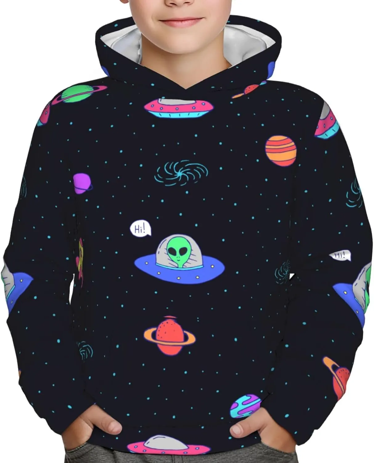 Boy'S Sweatshirt Fleece Hoodie Cotton Blend Hooded Sweatshirt Plush Pullover Hoodie Size For Boys And Girls