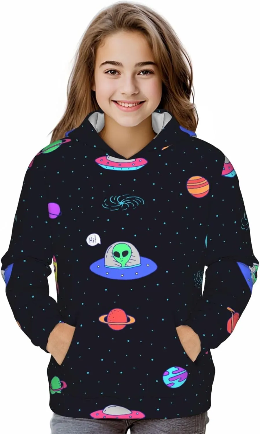 Boy'S Sweatshirt Fleece Hoodie Cotton Blend Hooded Sweatshirt Plush Pullover Hoodie Size For Boys And Girls