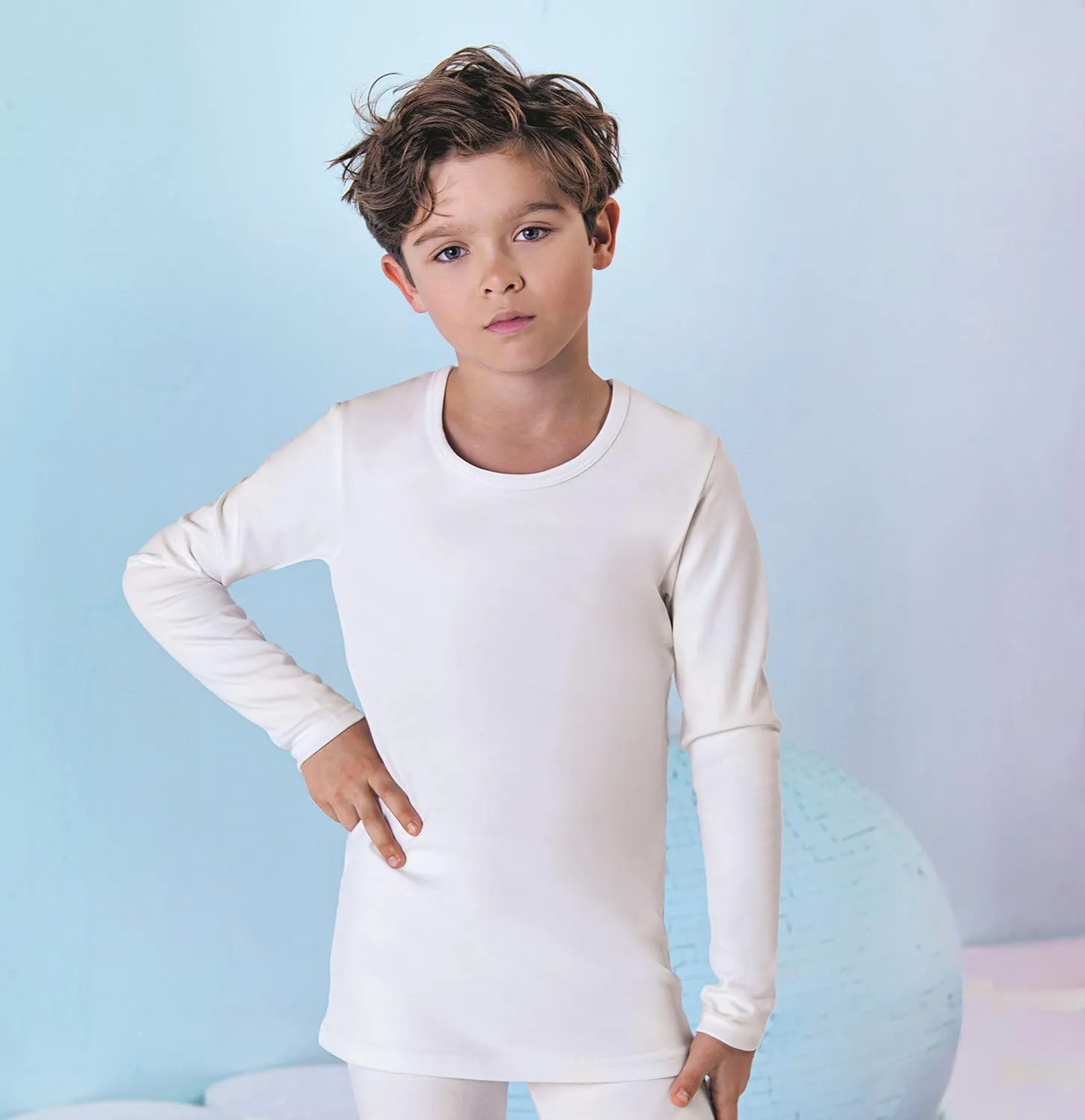 Brix Boys' Long Sleeve Tees - Tagless Crewneck Cotton Soft 4-pk Shirts. 2-20