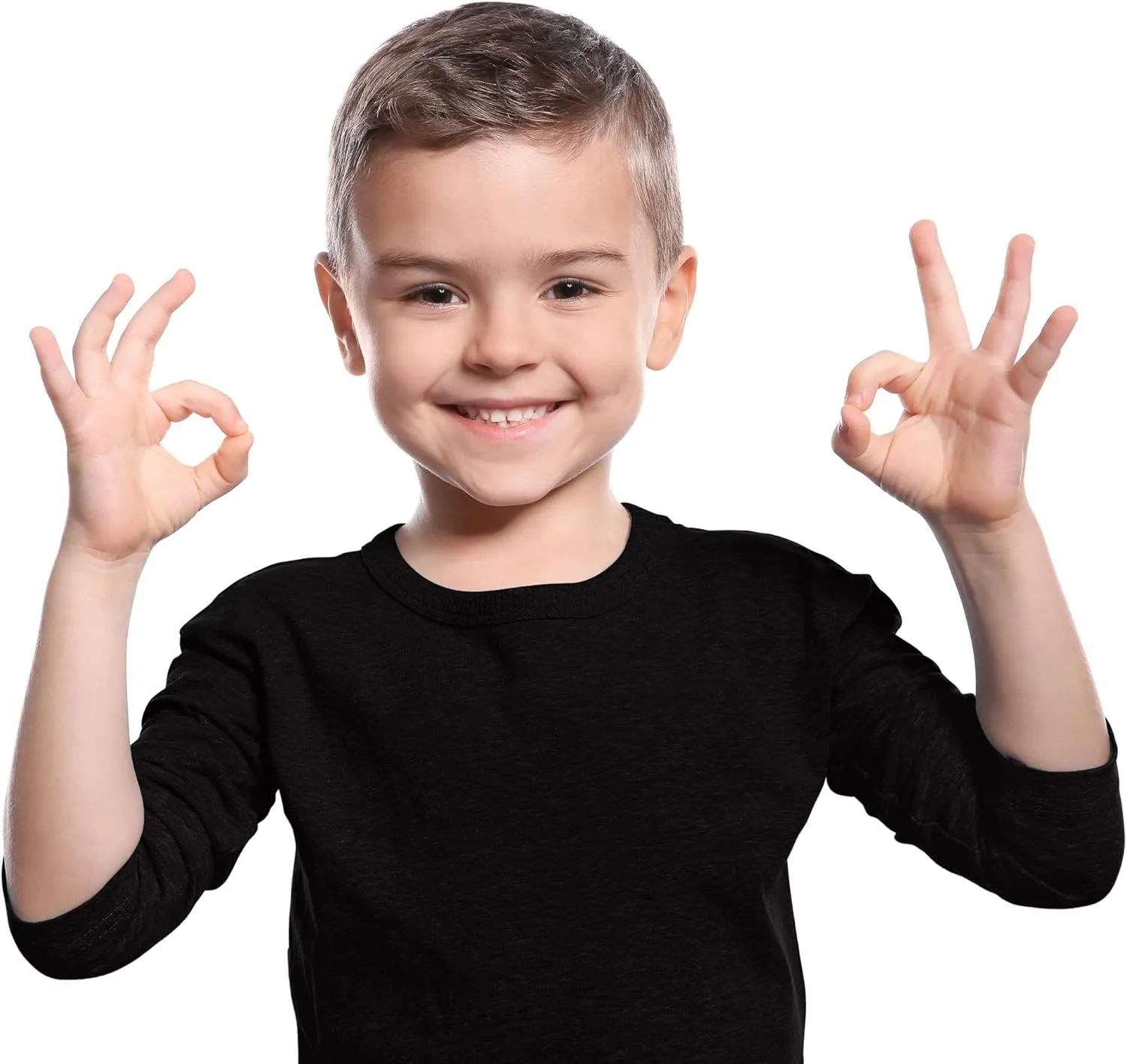 Brix Boys' Long Sleeve Tees - Tagless Crewneck Cotton Soft 4-pk Shirts. 2-20