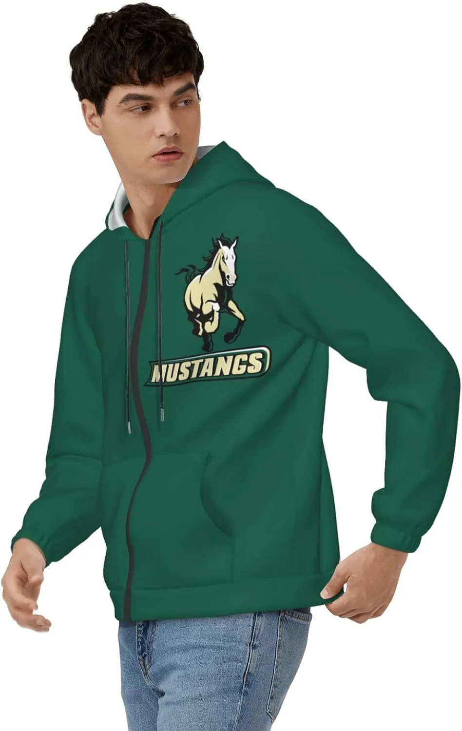 Cal Poly Mustangs Men'S Zip Up Hoodies With Pocket Hooded Sweatshirts