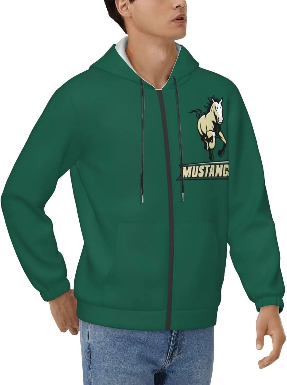 Cal Poly Mustangs Men'S Zip Up Hoodies With Pocket Hooded Sweatshirts
