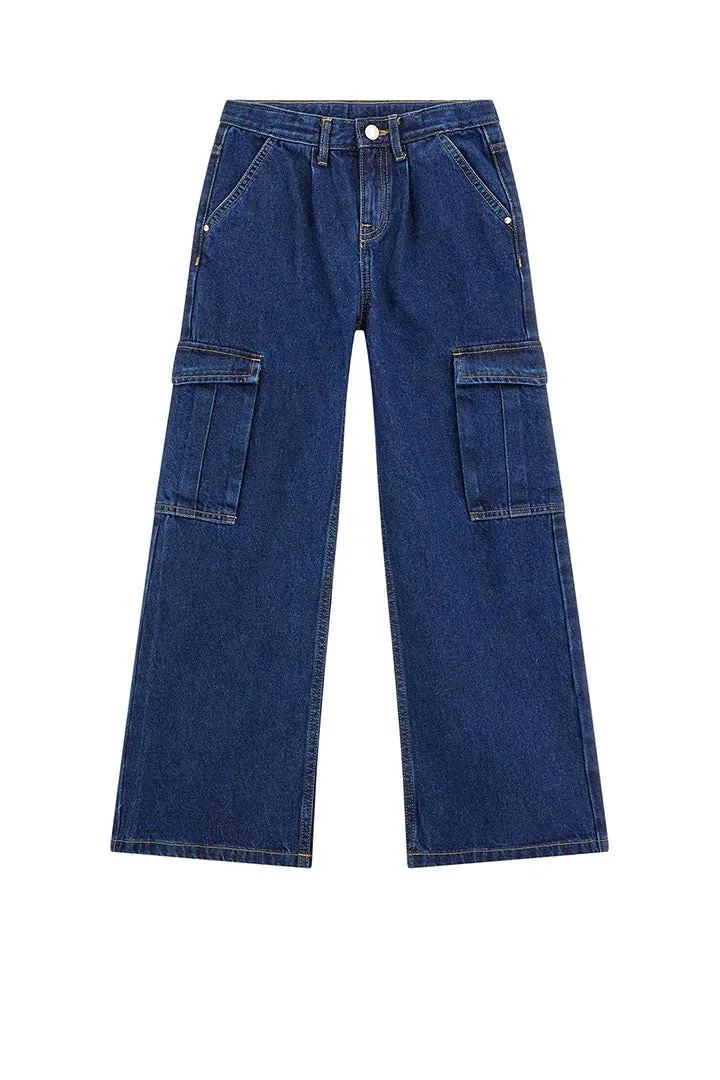 CALÇAS DE GANGA DENIM CARGO PANTS GUESS KIDS