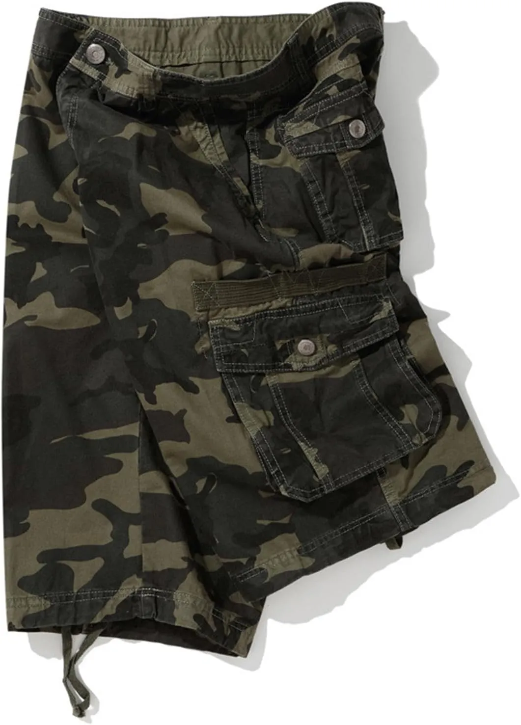 Camo Cargo Shorts for Men Cotton Casual Knee Length Relaxed-Fit Hiking Shorts Stretch Multi-Pockets Workout Short