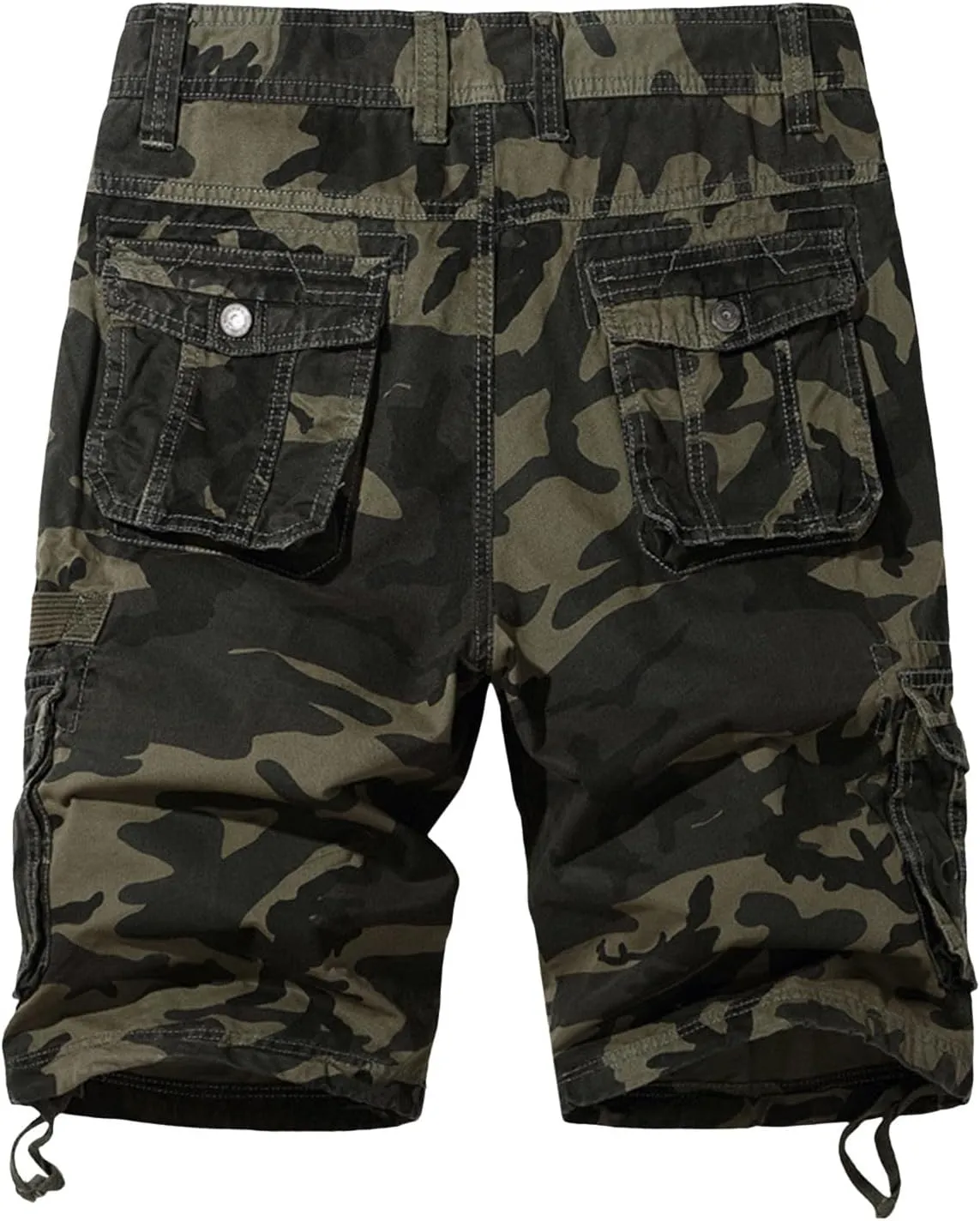 Camo Cargo Shorts for Men Cotton Casual Knee Length Relaxed-Fit Hiking Shorts Stretch Multi-Pockets Workout Short
