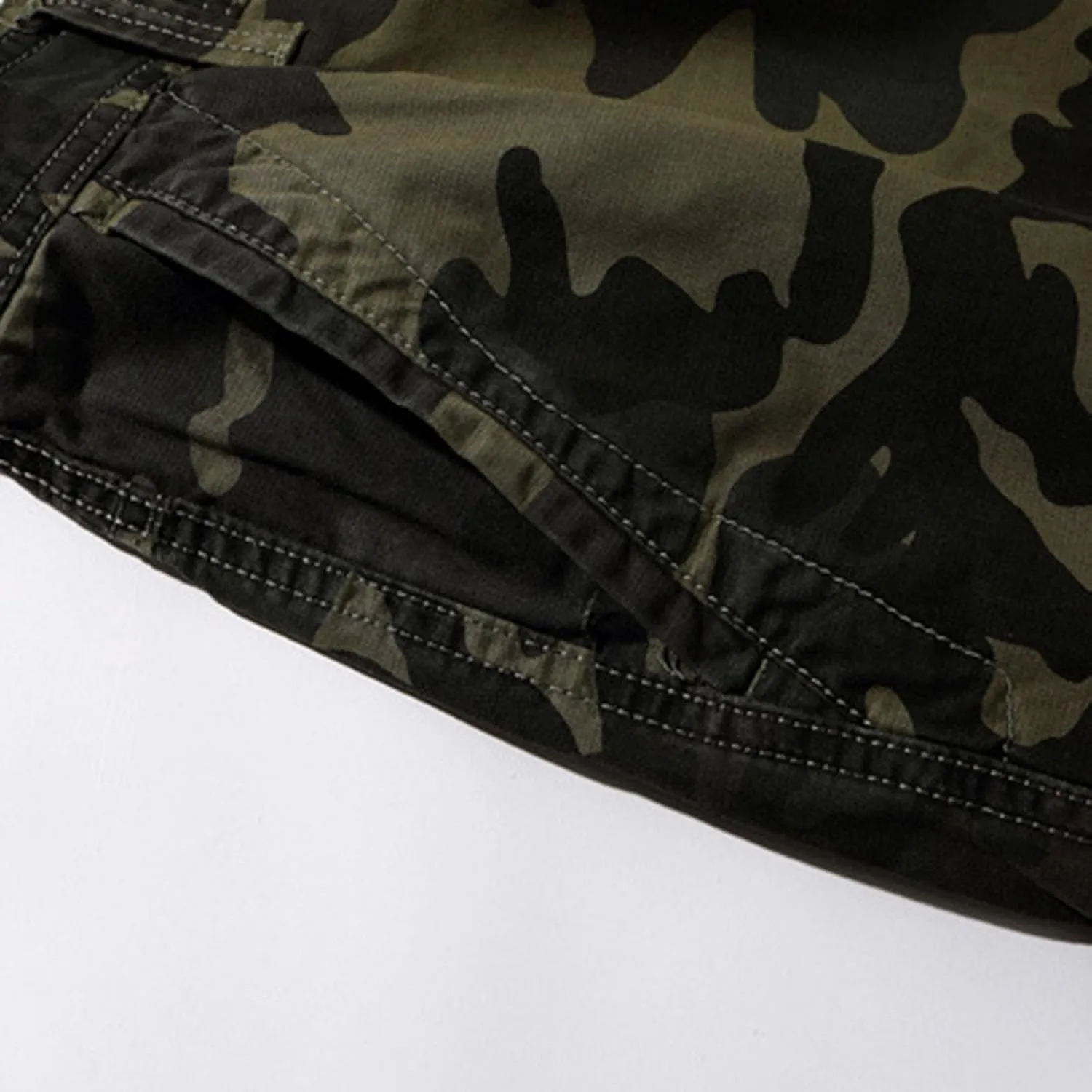 Camo Cargo Shorts for Men Cotton Casual Knee Length Relaxed-Fit Hiking Shorts Stretch Multi-Pockets Workout Short