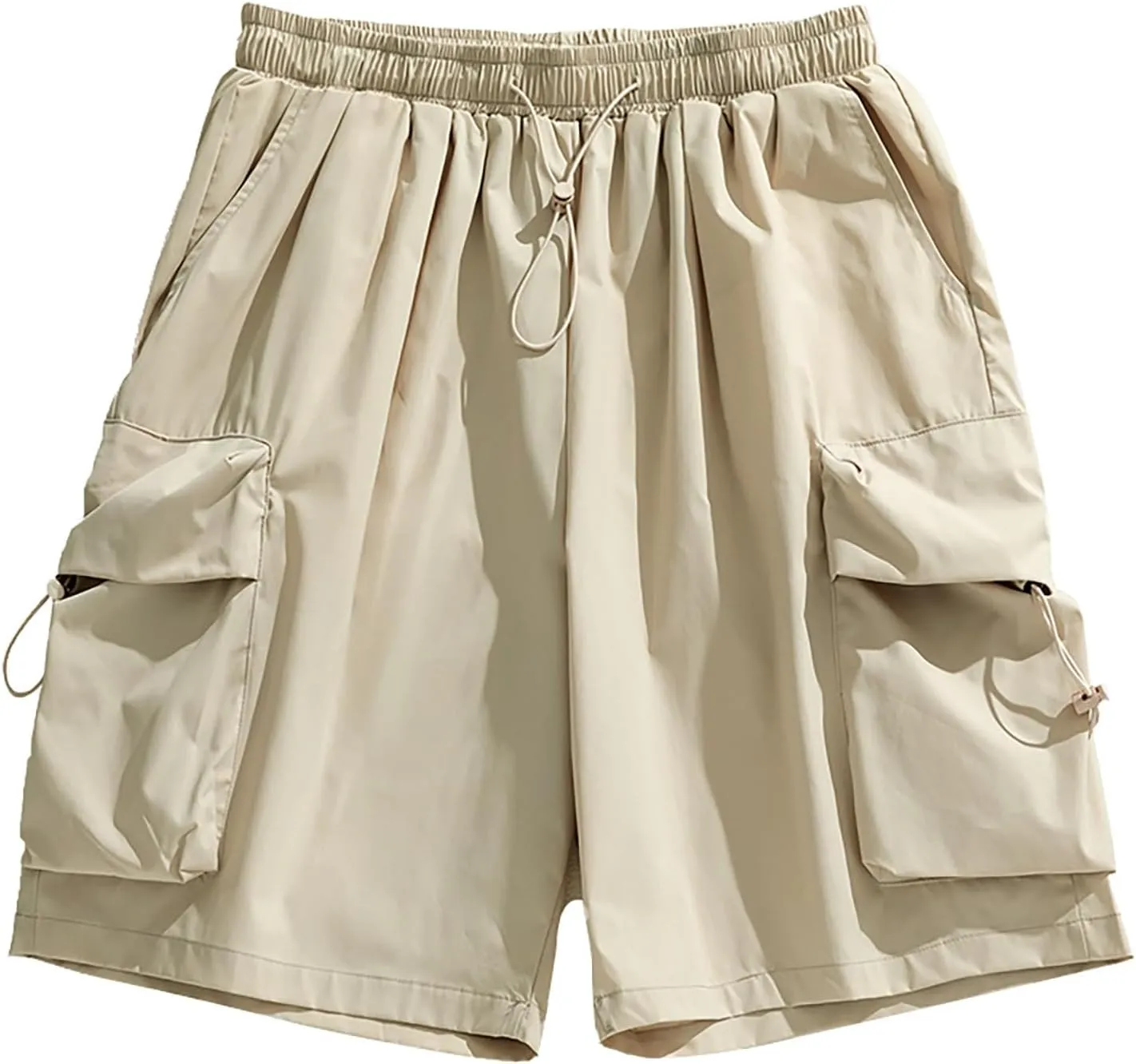 Cargo Shorts for Men Baggy Wide Leg Lightweight Multi-Pocket Hiking Short Big and Tall Drawstring Waist Outdoor Short