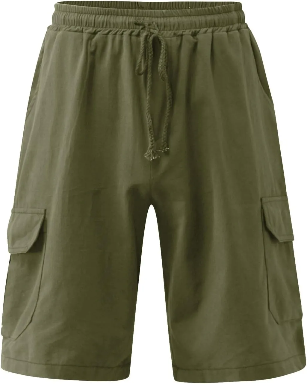 Cargo Shorts for Men Big and Tall Elastic Waist Lightweight Summer Shorts Stretch Baggy Outdoor Hiking Pants with Pockets