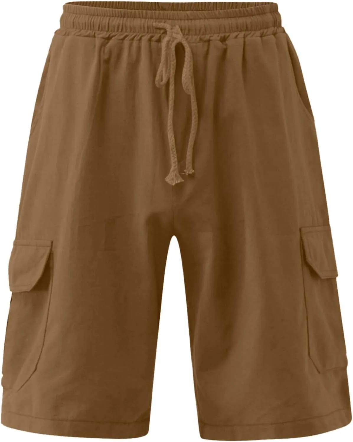 Cargo Shorts for Men Big and Tall Elastic Waist Lightweight Summer Shorts Stretch Baggy Outdoor Hiking Pants with Pockets