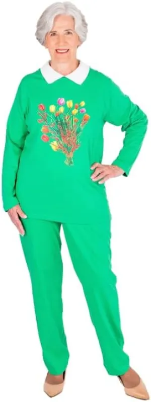 Casual Sweatsuits for Women - Assorted Solid Colors and Screen Prints - Poly/Cotton Knit Lounge Set
