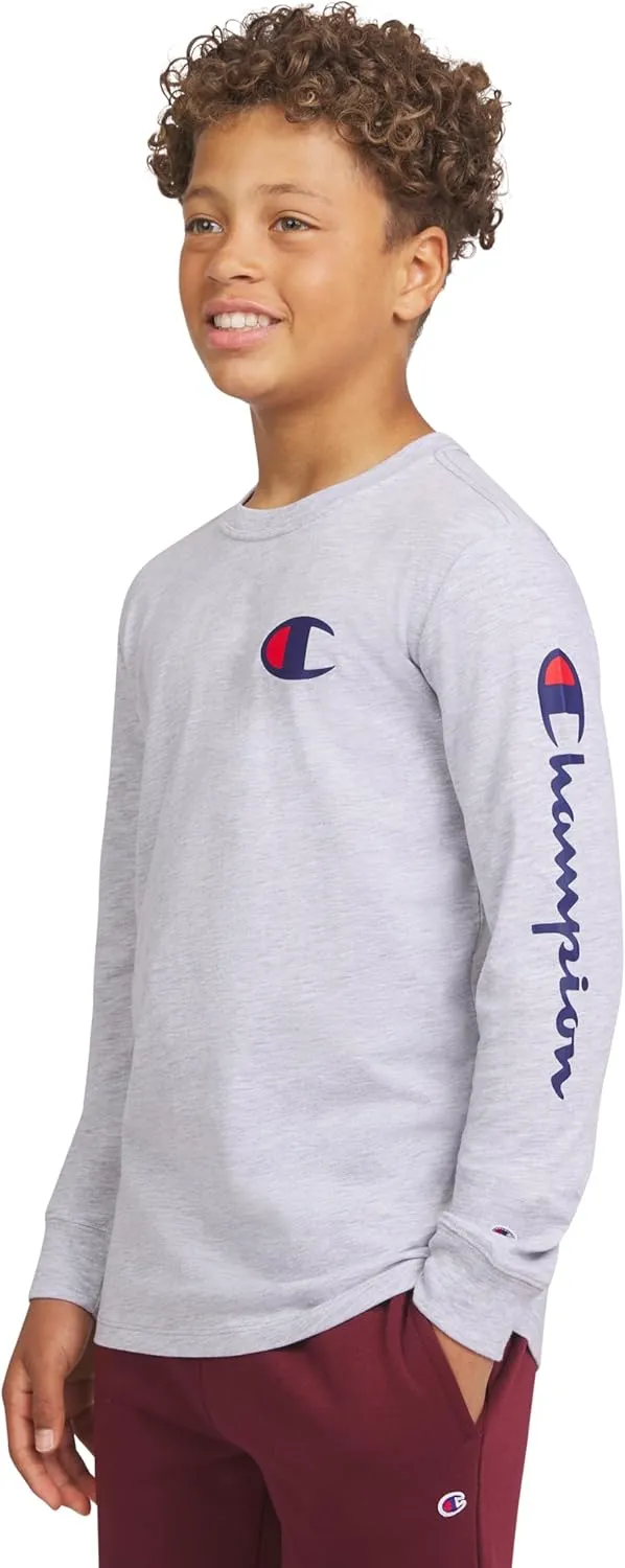 Champion Boys Long Sleeve Tee Shirt Kids Tops