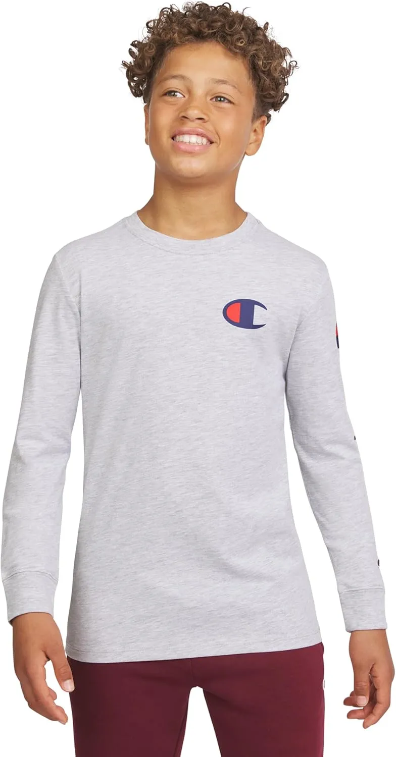 Champion Boys Long Sleeve Tee Shirt Kids Tops