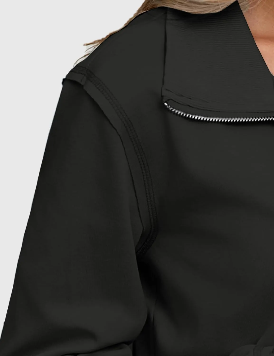 CHERFLY Cropped Jackets for Women 2025 Zip Up Hoodies Casual Spring Coats