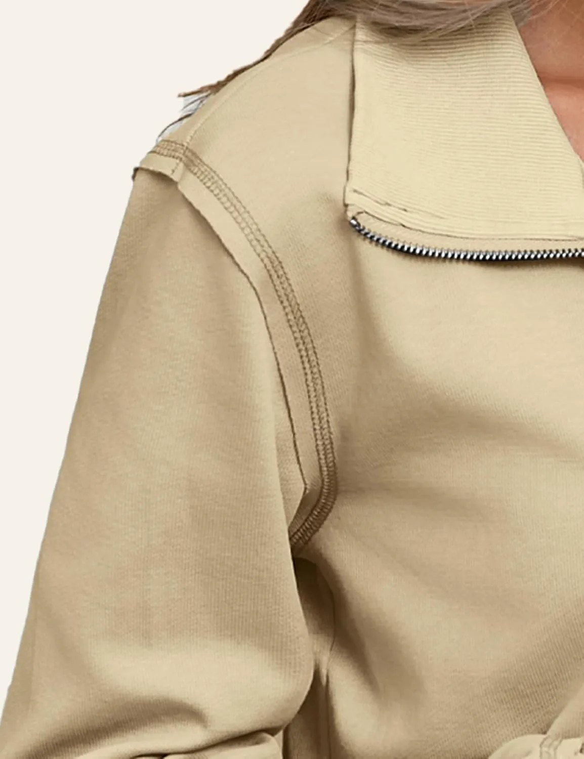 CHERFLY Cropped Jackets for Women 2025 Zip Up Hoodies Casual Spring Coats