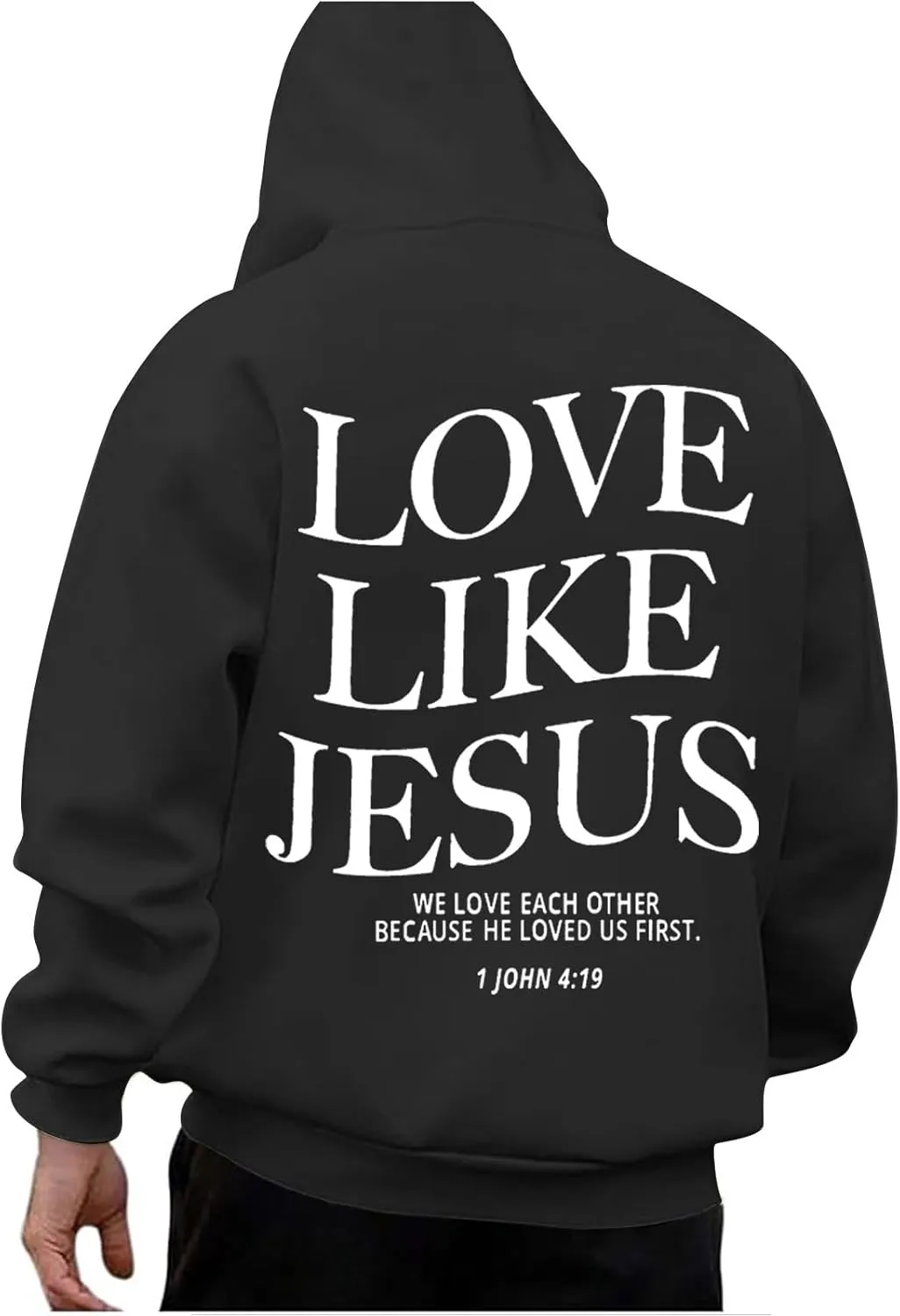 Christian Hoodies for Men Jesus Loves You Letter Print Sweatshirts Vintage Graphic Full Zip Up Hoodie with Pockets