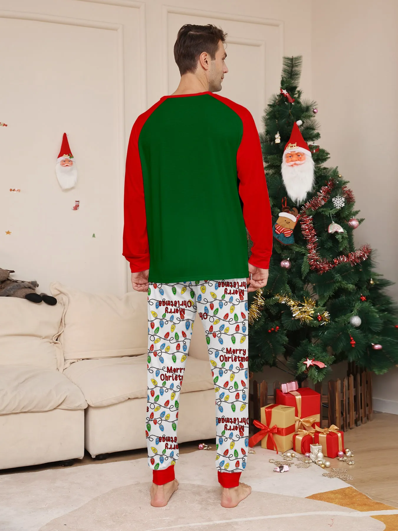 Christmas Antlers Printed Family Matching Christmas Pajamas Sets
