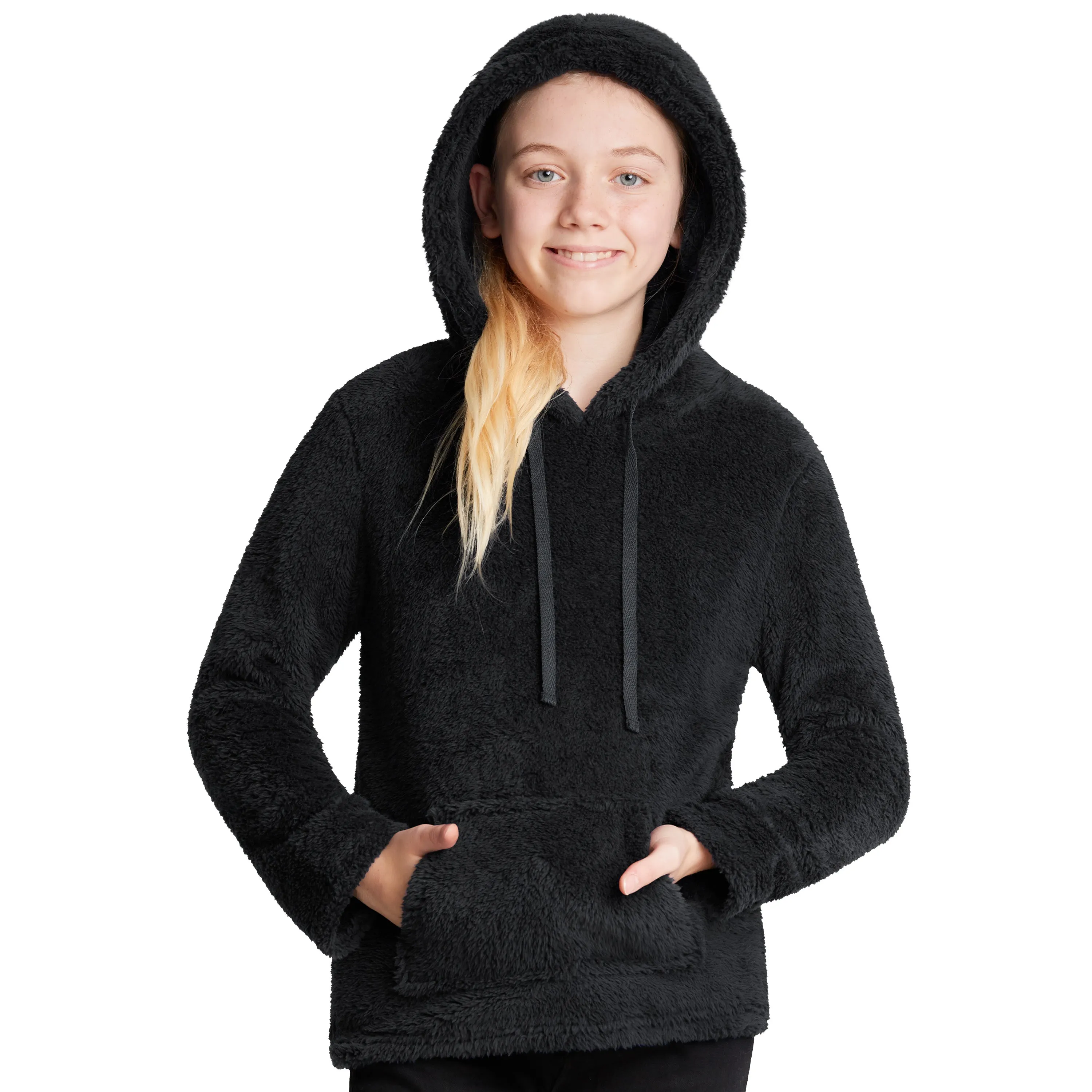 CityComfort Girls Fleece Hoodie, Soft Fluffy Hooded Pullover - Gifts for Kids