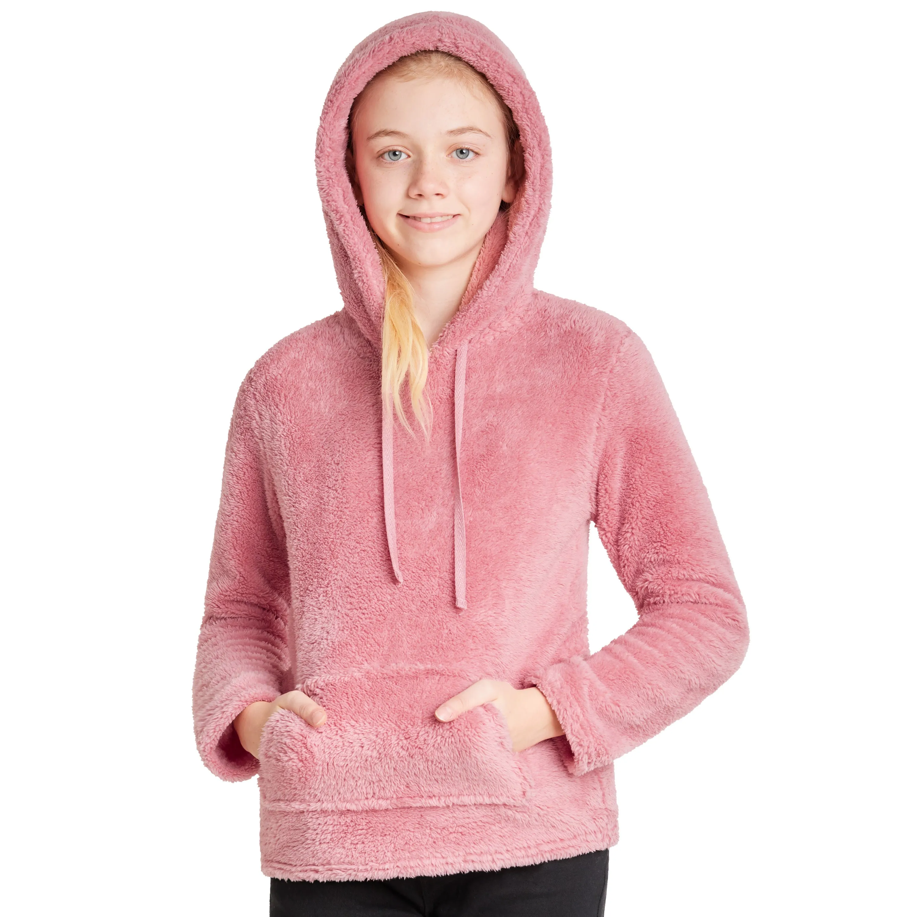 CityComfort Girls Fleece Hoodie, Soft Fluffy Hooded Pullover - Gifts for Kids