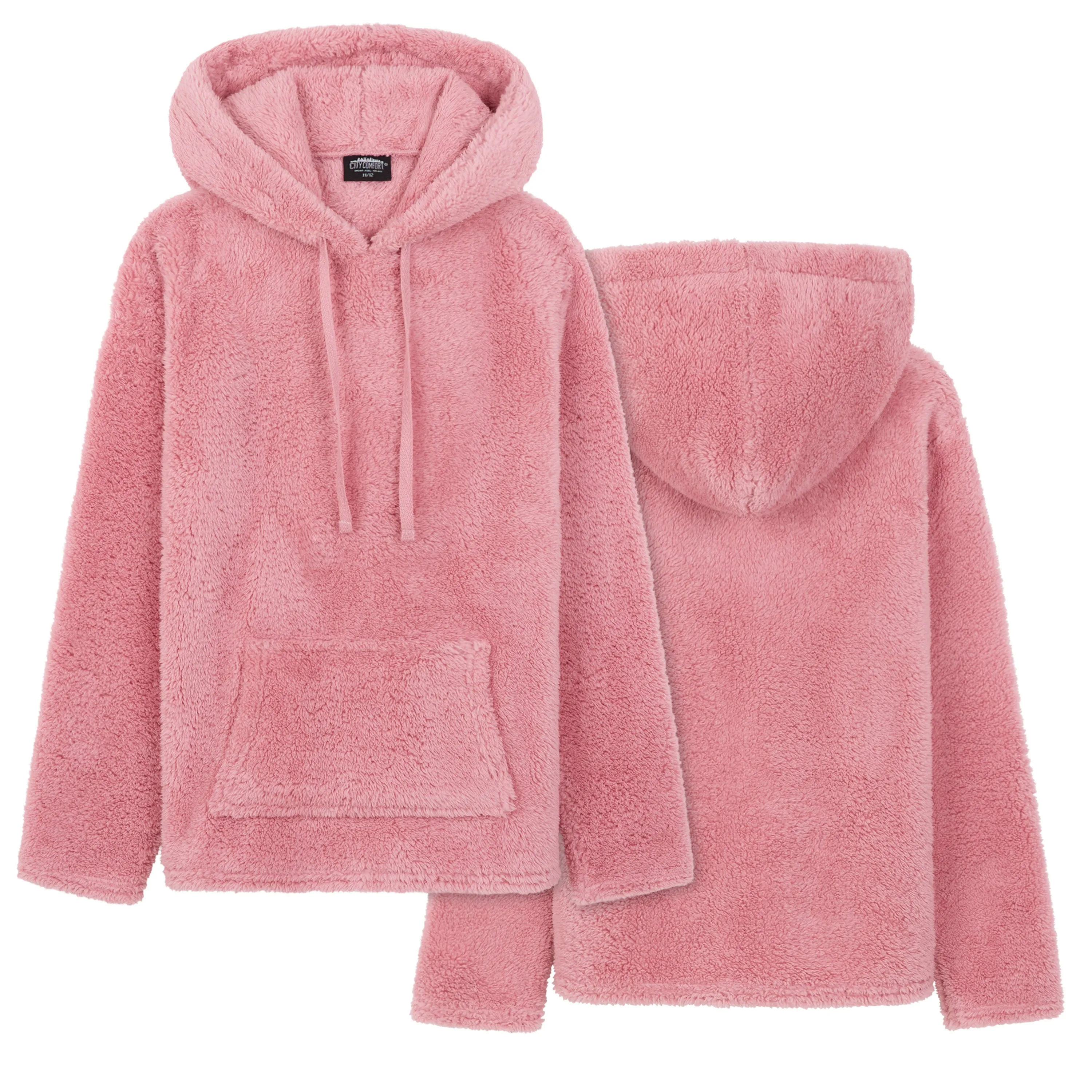 CityComfort Girls Fleece Hoodie, Soft Fluffy Hooded Pullover - Gifts for Kids