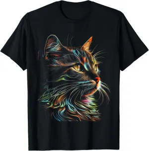 Colorful Cat Cats Lover Graphic Tees Men Women Boys Girls T-Shirt