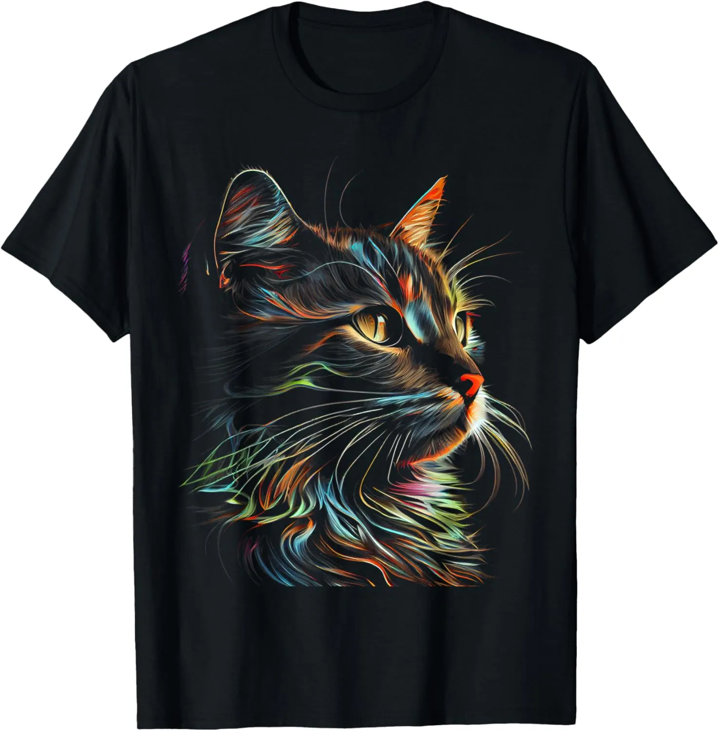 Colorful Cat Cats Lover Graphic Tees Men Women Boys Girls T-Shirt