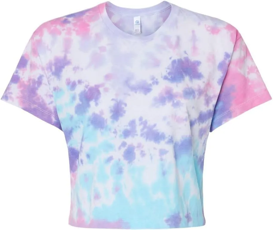 Colortone Tie Dye Crop Tops for Women - Cropped Tie Die Tee Shirts