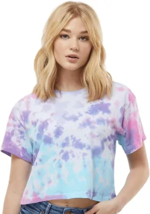 Colortone Tie Dye Crop Tops for Women - Cropped Tie Die Tee Shirts