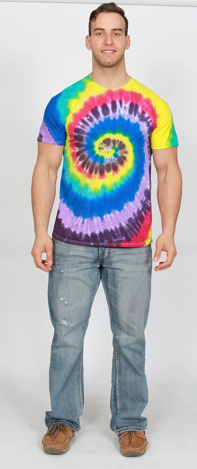 Colortone Tie Dye T-Shirts for Men and Women - Unisex Short Sleeve Tie-Dye T Shirts for Adults